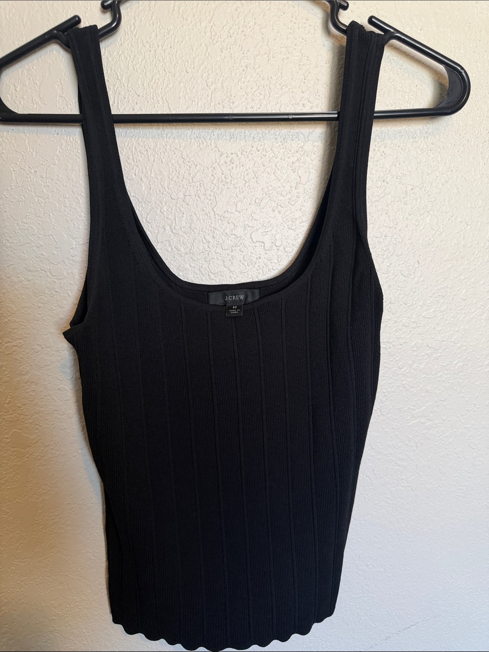 J. Crew Black Ribbed Scoop Tank